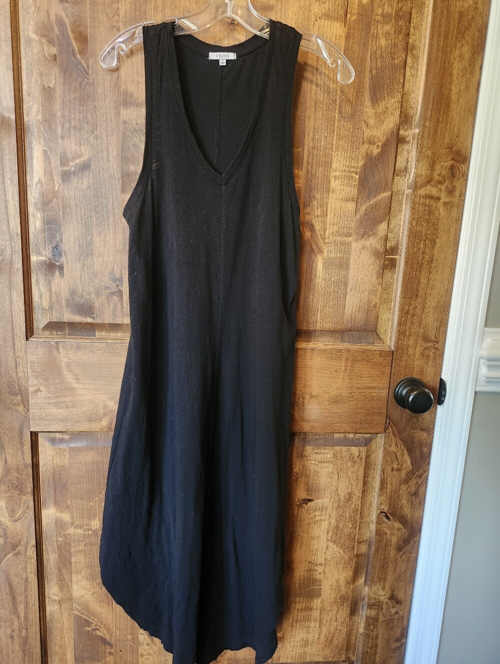 Z Supply Cotton Black Sleeveless V-Neck Maxi Dress Size Small